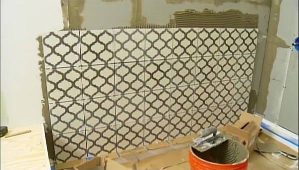Installing a cement tile
