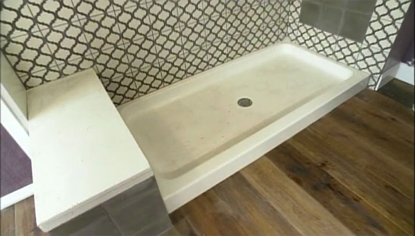 Cement Tile shower wall on HGTV