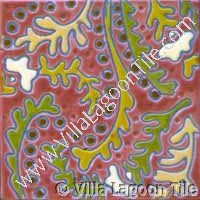 Multi color enameled style tile