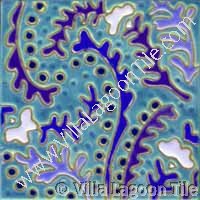 Tile patterns made by wax resist