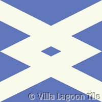 Blue and white cross tile