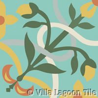 Original Mission Tile vines and flowers