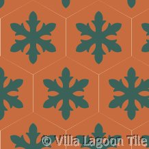 Hex floor of cement tile