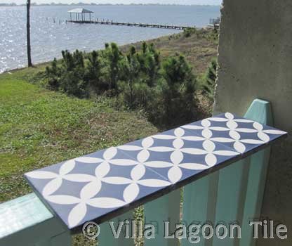 Nautical blue and white tile
