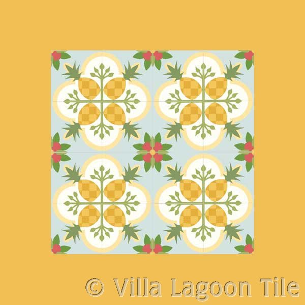Pineapple tile floor design