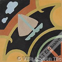 Sail boat at night tile
