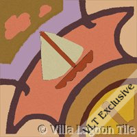 Red Sky Boat on the water tile