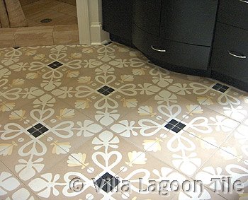 Foliage corner Antique bathroom tile floor