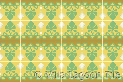 yellow striped tile floor