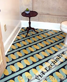 Cement tile boarder on diagonal layout
