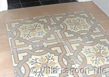 Venetian Taupe cement tile hall walkway