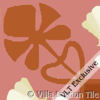 Antique cement tile in terra cotta colors