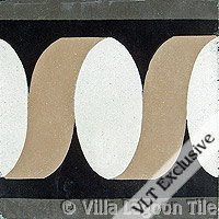 Ribbon Border Cement Cement Tile in Taupe