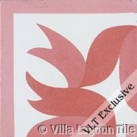 Ribbon Corner Tile in Coral
