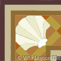Trellis Sea Shell Border Corner in Gold Tones 
