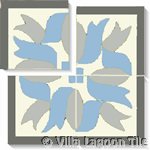 blue and grey ribbon tile