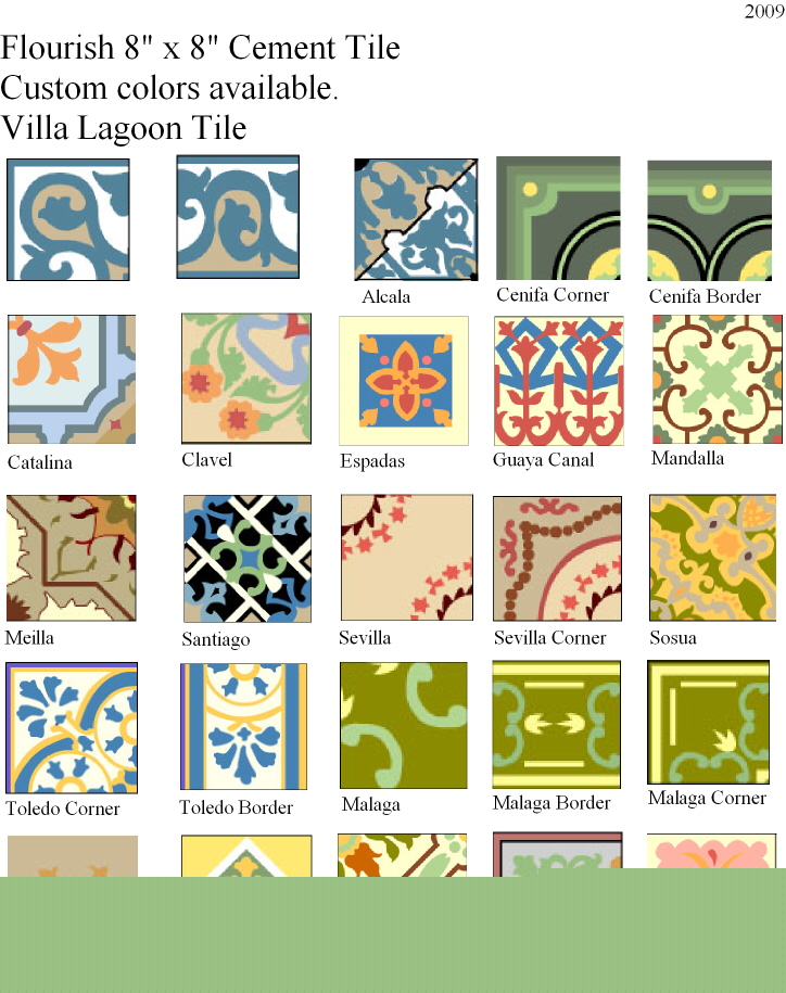Classic cement tile in flourish patterns