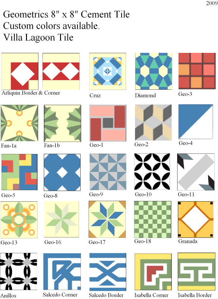 Geometric modern cement tile