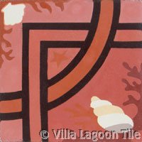 Floor tile with sea shells