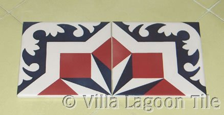 Reproduction in ceramic of antique tile