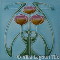 art nouveau ceramic tile 