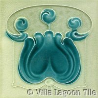 teal coloredart nouveau tile