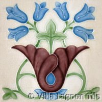 flower basket art nouveau tile