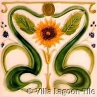 Sunflower Art Nouveau Tile