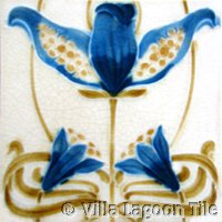Bluebell flower Art Nouveau Tile