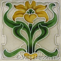 Yellow Lily Art Nouveau Tile