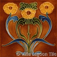 Rust colored Art Nouveau Tile