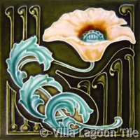 Deep Color Art Nouveau Tile
