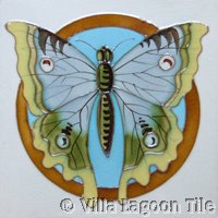 Butterfly tile antique