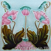 Poppies art tile
