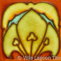 Bright flower tubelined  tiles