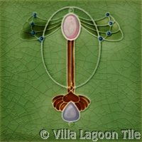 Art Nouveau tile tubelined tile