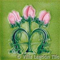 Tube line decorated tile