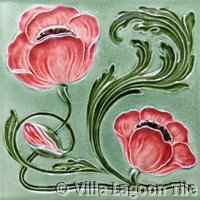 floral art deco tile