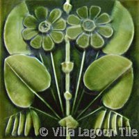 molded relief flower tile