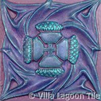 matte green art nouveau tile