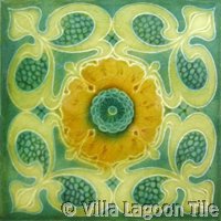 turquoise art nouveau tile