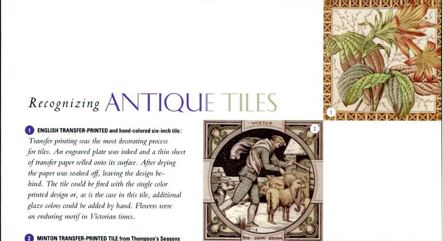 Magazine article on using antique tiles