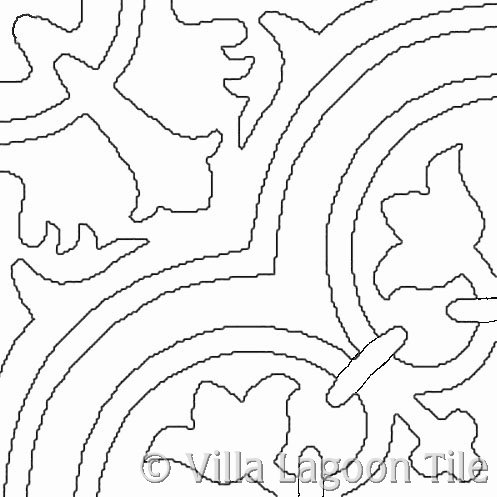Caribbean tile line drawing