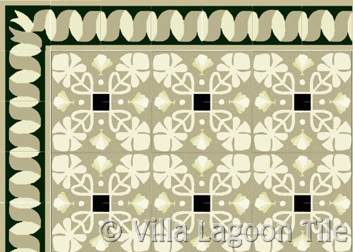 cuban patterned tile cement floor