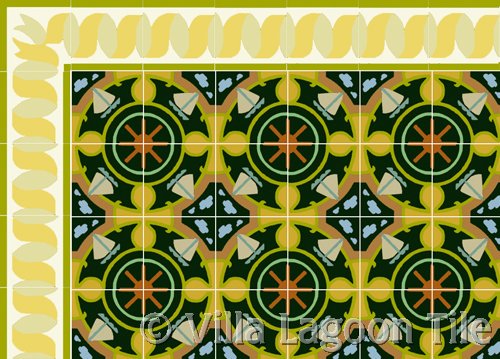 latin american style cement tile floor