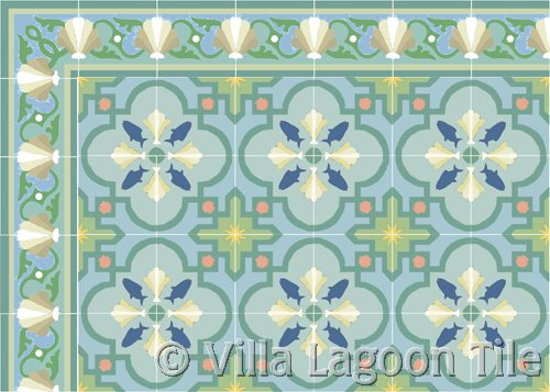 Tropical decor cement tile flooring