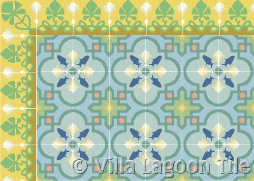 Cement tile beach house floor