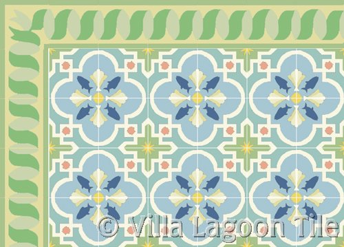 beach house tile floor cement encaustic tile