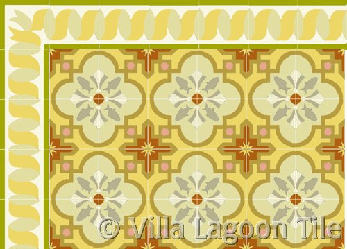 miami style cement tile with coastal decor