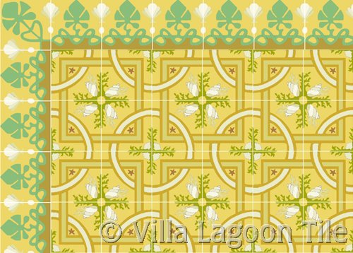 Beach house cement tile flooring